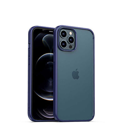 Apple iPhone 12 Pro Kılıf Kenar Renkli Şeffaf Hom Kapak
