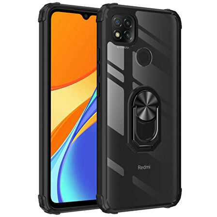 Xiaomi Redmi 9C Kılıf Şeffaf Sararmaz Yüzüklü Mola Kapak