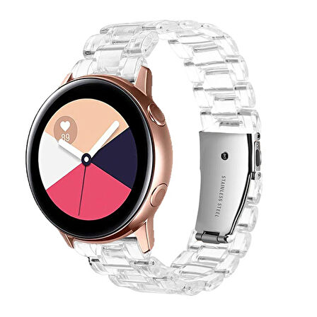 Huawei Watch 3 GT GT2 GT2e GT3 GT4 GT5 Pro 46mm Ultimate SE Elite Kordon 22mm Şeffaf Baklalı Kordon