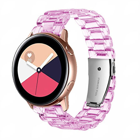 Huawei Watch GT GT2 GT3 GT4 42mm/Honor Magic 2 Kordon 20mm Şeffaf Baklalı Kordon