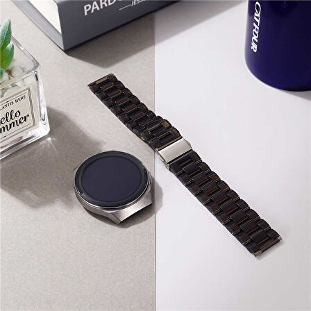 Huawei Watch GT GT2 GT3 GT4 42mm/Honor Magic 2 Kordon 20mm Şeffaf Baklalı Kordon