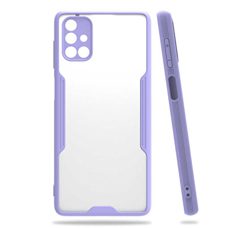 Samsung Galaxy M51 Kılıf Kenar Renkli Kamera Korumalı Mat Kapak