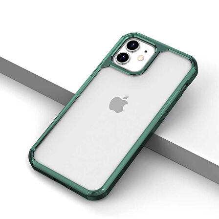 Apple iPhone 11 Kılıf Roll Şeffaf Çerçeveli Kapak