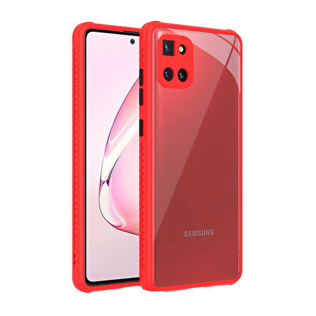 Samsung Galaxy Note 10 Lite Kılıf Kenar Renkli Sararmaz Şeffaf Kapak