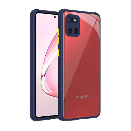 Samsung Galaxy Note 10 Lite Kılıf Kenar Renkli Sararmaz Şeffaf Kapak