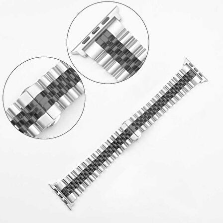 Apple Watch 10 42mm - 38/40/41mm Kordon Şeritli Metal Kordon 36 2/3/4/5/6/se/7/8/9