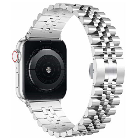 Apple Watch 42/44/45/46/49mm Kordon Şeritli Metal Kordon 36 2/3/4/5/6/se/7/8/9/10/ultra