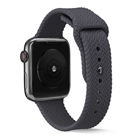 Apple Watch 42mm Kordon Silikon Örgü Kordon
