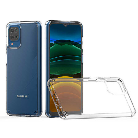 Samsung Galaxy A12 Kılıf Full Şeffaf Sararmaz Kapak