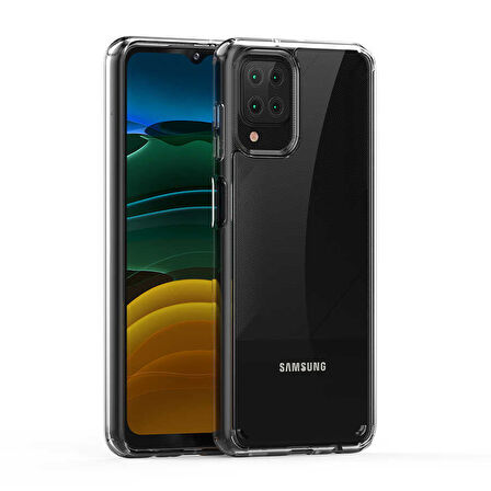 Samsung Galaxy A12 Kılıf Full Şeffaf Sararmaz Kapak