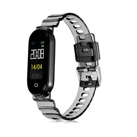 Xiaomi Mi Band 6 Kasa Korumalı Şeffaf Silikon Kordon 