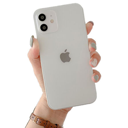 Apple iPhone 12 Kılıf Ultra İnce Hayalet Sert Kapak