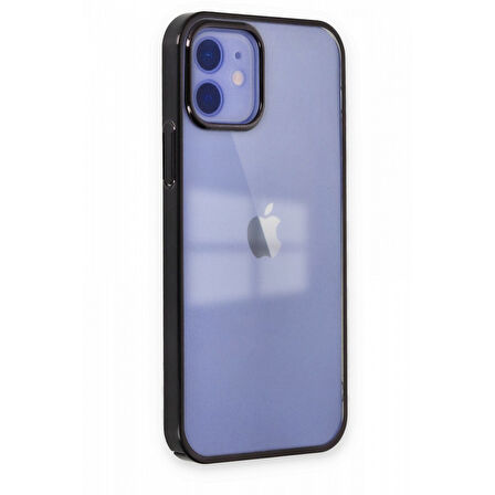 Apple iPhone 12 Kılıf Sararmaz Şeffaf Sert Fit Kapak