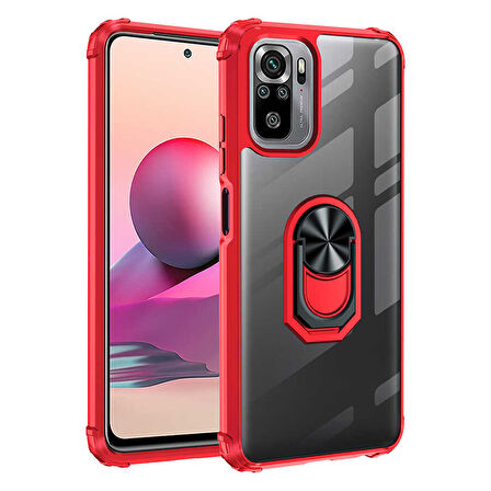 Xiaomi Redmi Note 10S Kılıf Şeffaf Sararmaz Yüzüklü Mola Kapak