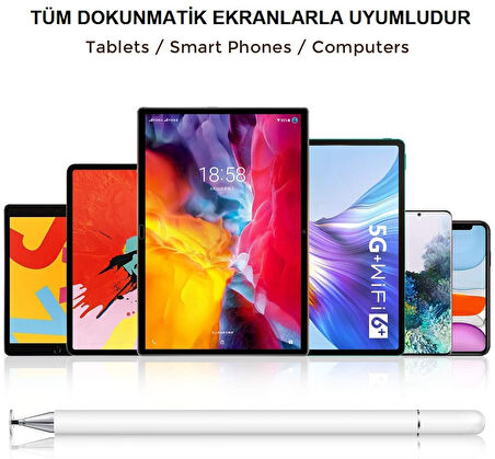 Dokunmatik Passive Stylus Kalem Tablet Telefon Bilgisayar Kalemi 2 in 1