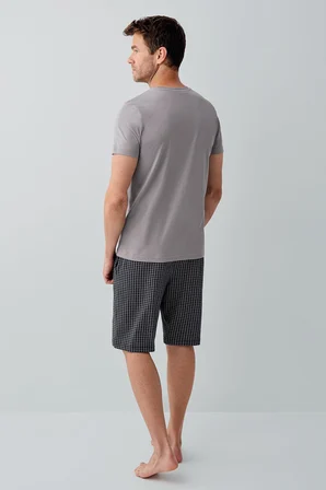 Erkek %100 Pamuklu Kutulu 3’lü Pijama Takımı – T-Shirt + Pijama Alt + Şort