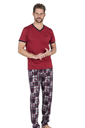 Pierre Cardin Erkek V Yaka Yazlık Pijama Takım, %100 Pamukludur
