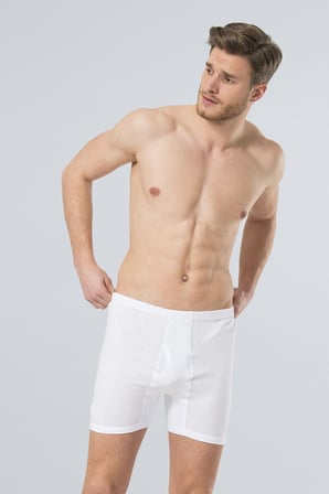 %100 Pamuk Erkek Penye Beyaz Arjantin Boxer 2'li Paket