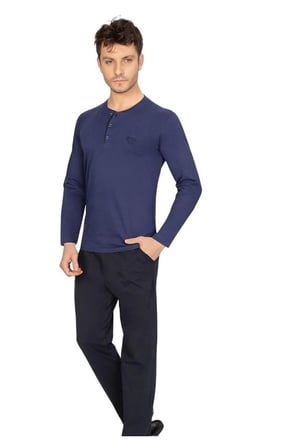 %100 Pamuklu Penye Çeyizlik Düz Renk Kutulu Erkek Pijama Takım, Kutulu Gönderilir