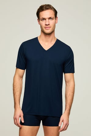 V Yaka Pamuk Modal Erkek Tshirt, %47 Pamuk %47 Modal %6 Elastan