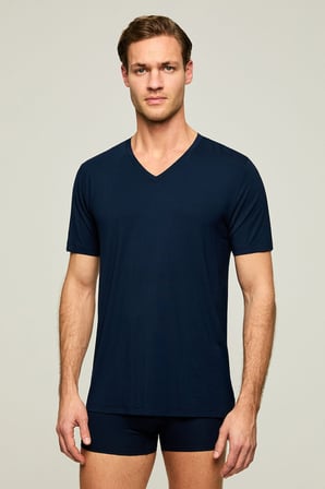 V Yaka Pamuk Modal Erkek Tshirt, %47 Pamuk %47 Modal %6 Elastan