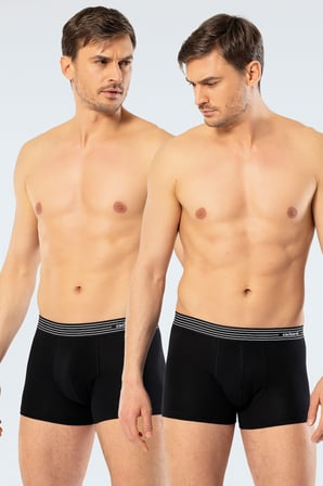 2'li Beyaz Erkek Boxer, %95 pamuk %5 likralı Erkek Boxer
