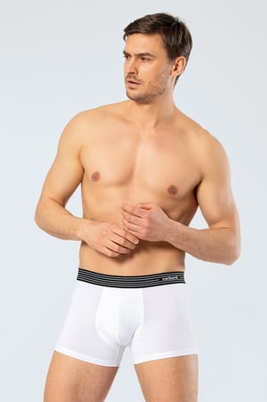 2'li Beyaz Erkek Boxer, %95 pamuk %5 likralı Erkek Boxer