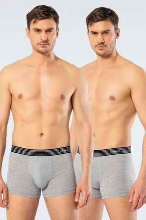 2'li Beyaz Erkek Boxer, %95 pamuk %5 likralı Erkek Boxer