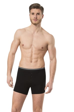 Erkek Likrali Dügmeli Boxer 2'li Paket, %95 Pamuk, %5 Elastan