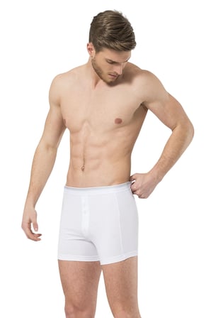 Erkek Likrali Dügmeli Boxer 2'li Paket, %95 Pamuk, %5 Elastan