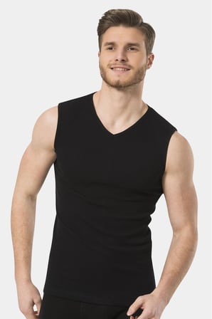 %100 Pamuklu Erkek Kolsuz Spor V yaka Atlet 2'li Paket