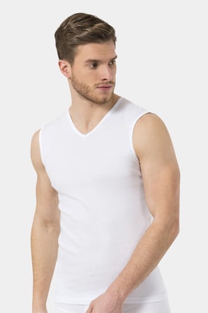 %100 Pamuklu Erkek Kolsuz Spor V yaka Atlet 2'li Paket