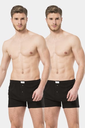 Erkek %100 Pamuk Dügmeli Boxer 2'li Paket