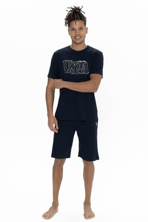 U.S. Polo Erkek %100 Pamuklu T-shirt Pijama ve Şort Takım