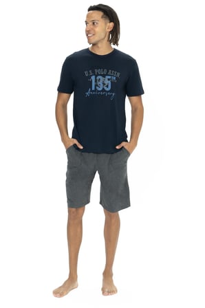 U.S. Polo Erkek T-shirt ve Cepli Şort Takım, Kısakol, Bisiklet Yaka, Cep Detaylı