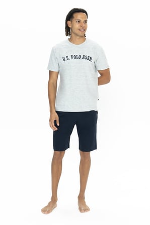 U.S. Polo Yazı Baskılı Erkek Kısakol T-shirt Ve Şort Takım