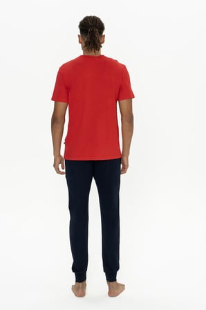 U.S. Polo Erkek %100 Pamuk Pijama Takım, Dar Paça, Bisiklet Yaka, Kısakol, Cep Detaylı