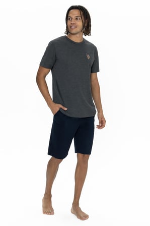 U.S. Polo Erkek Yuvarlak Yaka T-shirt Şort Takım, Cep detaylı