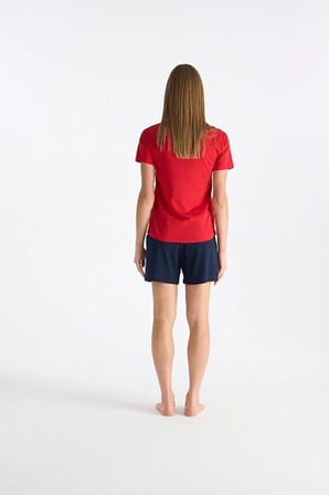 Kadın T-shirt Şort Takım, Cepli