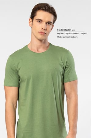 Erkek %50 Modal, %50 Pamuk Bisiklet Yaka Kısakol Yazlık T-shirt