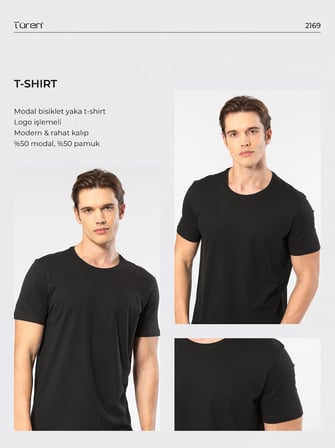 Erkek %50 Modal, %50 Pamuk Bisiklet Yaka Kısakol Yazlık T-shirt