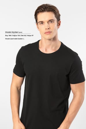 Erkek %50 Modal, %50 Pamuk Bisiklet Yaka Kısakol Yazlık T-shirt