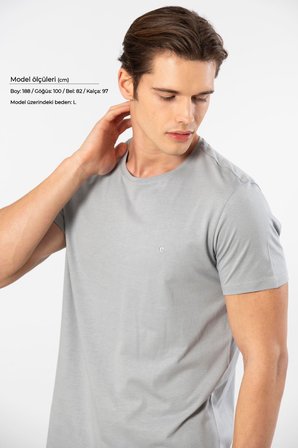 Erkek %50 Modal, %50 Pamuk Bisiklet Yaka Kısakol Yazlık T-shirt
