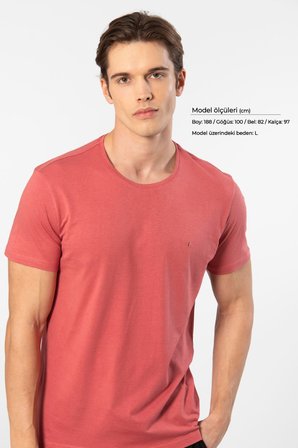 Erkek %50 Modal, %50 Pamuk Bisiklet Yaka Kısakol Yazlık T-shirt