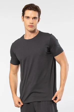 Erkek %50 Modal, %50 Pamuk Bisiklet Yaka Kısakol Yazlık T-shirt