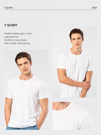 Erkek %50 Modal, %50 Pamuk Bisiklet Yaka Kısakol Yazlık T-shirt