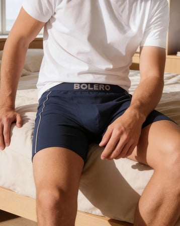 Erkek Lacivert Uzun Paça Boxer, Büyük Beden Erkek Boxer