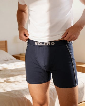 Erkek Lacivert Uzun Paça Boxer, Büyük Beden Erkek Boxer