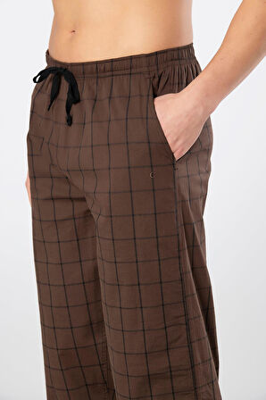 Cacharel Ekoseli Cepli Alt Pijama, %95 pamuk %5 likralı