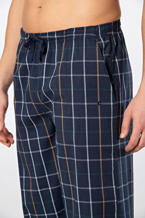 Cacharel Ekoseli Cepli Alt Pijama, %95 pamuk %5 likralı